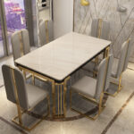Nordic light luxury marble dining table western dining table home small apartment stylish dining table and chair combination modern simple table