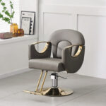 Hairdressing chair can be folded down and rotated to perm and dye hair cutting chair