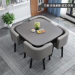 Simple square negotiation table and chair combination shop - Image 35