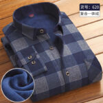 Autumn and winter men's thickened plus fleece shirt - Image 15