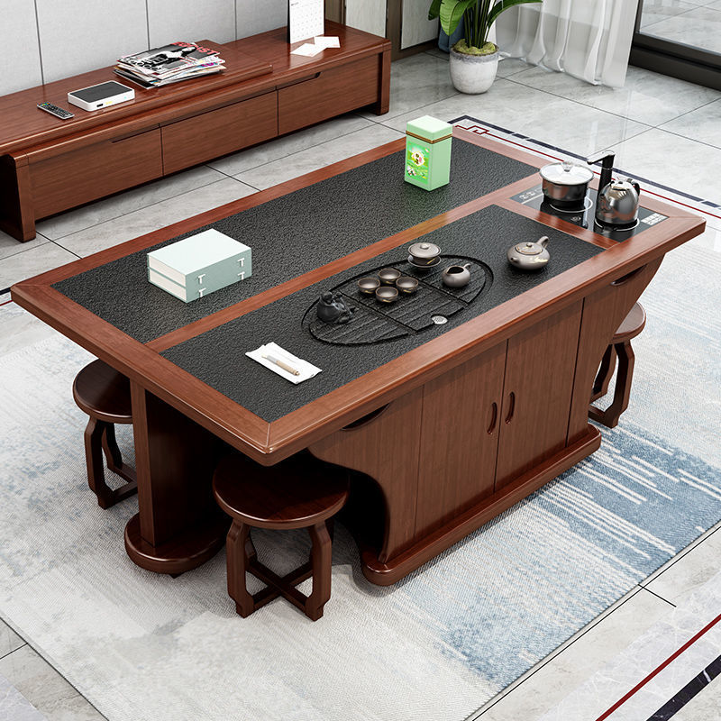 O1CN01P79mxi1NXEMeCo643_21212218243871579-0-cib.jpg Flamed stone solid wood coffee table chair home living room - Image 1