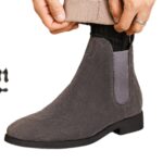 Afu  Elastic Mid-Calf Suede Shoes - Image 2