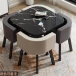 Retractable dining table for small apartment, home, shop, negotiation table - Image 25