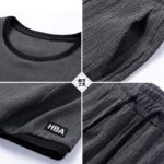 Summer casual sports suit for men, ice silk short-sleeved T-shirt and shorts - Image 4