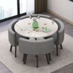 Simple modern negotiation reception table and chair combination office leisure milk tea coffee shop rental house dining table - Image 28
