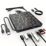 7-in-1 Multi-function External Optical Drive DVD Burner USB3.0/TypeC with External USB Flash Drive and Card Expansion - Alibaba