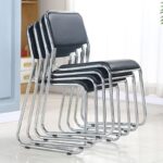 Office training meeting simple back chair stackable negotiation chair steel