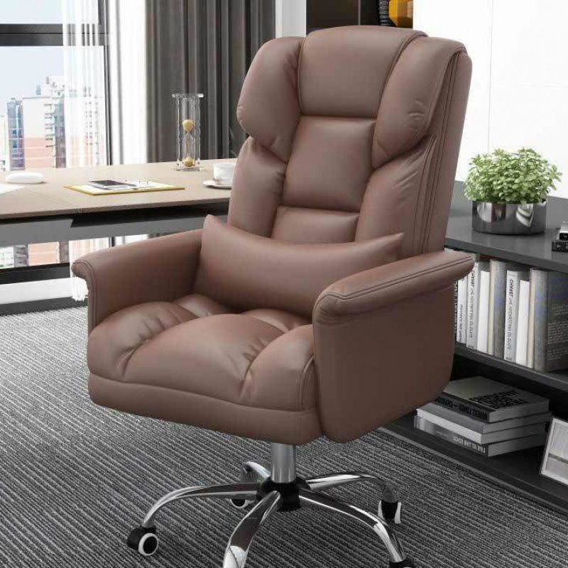 O1CN01vNjK0L1zQmCjSo8ds_21212218719366709-0-cib-1.jpg Computer chair boss business office chair 【高回弹公仔棉】咖啡色 - Image 1
