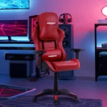 Pink gaming chairt adjustable comfortable office chair with headrest lumbar pillow - Image 2