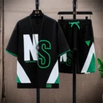 Summer Mens O-Neck Casual Y2k Tracksuit T-Shirt Shorts Suit Patchwork Shorts Sets - Image 6
