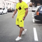 Y2K Men's Sets T Shirt And Shorts Fashion Digital Letter K Printing Tow-Piece - Image 5