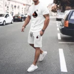 Y2K Men's Sets T Shirt And Shorts Fashion Digital Letter K Printing Tow-Piece - Image 6
