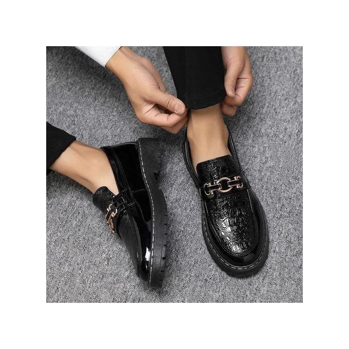 AIDAILU Men's Leather Shoes Casual Moccasins Loafers - Black AIDAILU Men's Leather Shoes Casual Moccasins Loafers - Black
