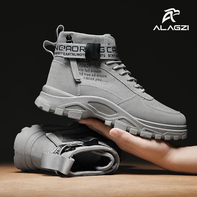 ALagzi 2025 Mens Casual High-Top Shoes Running Sneakers - Grey ALagzi 2025 Mens Casual High-Top Shoes Running Sneakers - Grey