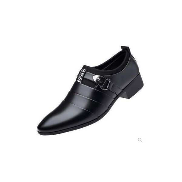 BLWOENS Men's Oxford Shoes Comfort Slip on Dress Loafers Monk Strap Vintage Fashion Pointed Toe Buckle Chunky Formal Leather Shoes large size-Black