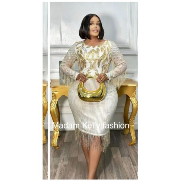 Class sequins dress-white