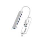 Double Headed 4 in 1 Type-C Hub Multiport Dock Station USB Hub adapter With USB3.0