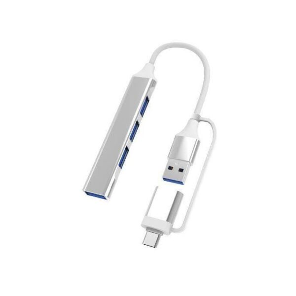 Double Headed 4 in 1 Type-C Hub Multiport Dock Station USB Hub adapter With USB3.0