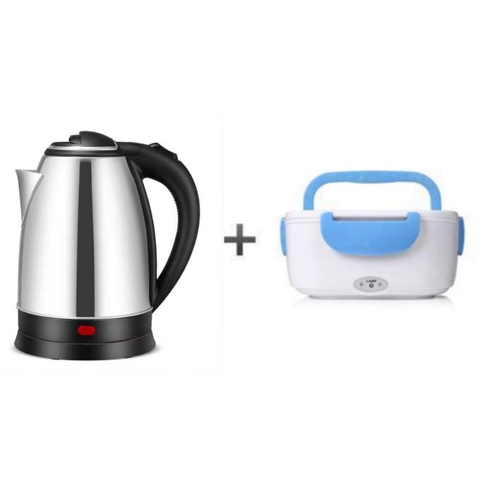 Electric Kettle 2.0 Litres - Silver + Electric Lunch Box Electric Kettle 2.0 Litres - Silver + Electric Lunch Box