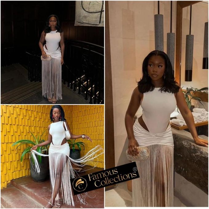 Goodess fringe illusion gown Goodess fringe illusion gown