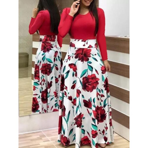 High Elasticity Elegant & Chic Red Long Sleeve Dress For Women