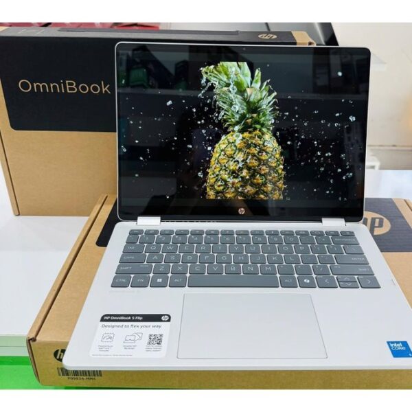 Hp OmniBook 5 Flip(fp0013dx) Intel Core 5 120U Processor, 15th Generation "14 Inch X360 Convertible 2K Touch-Screen 8GB RAM 512GB SSD Backlit Keyboard- Glacier Silver