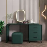 Luxury Dressing Table 80cm 100cm 120cm Set Italian Style Makeup Table with LED Mirror Scalable Bedroom Furniture - Image 3