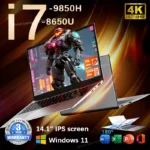 2025 Laptop Core i7 9850H A3950 Portable Laptops Windows 11 Pro 16GB DDR4 1TB SSD 1920*1080 HD
