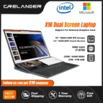 CRELANDER X16 Double Screen Laptops 16 Inch + 14 Inch Touch Screen intel core i7-9750 Windows 11 Portable PC Notebook Computer