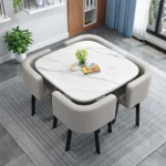 80cm Round Dining table 4 chairs dining rooms kitchen Living room coffee home furniture - Image 4