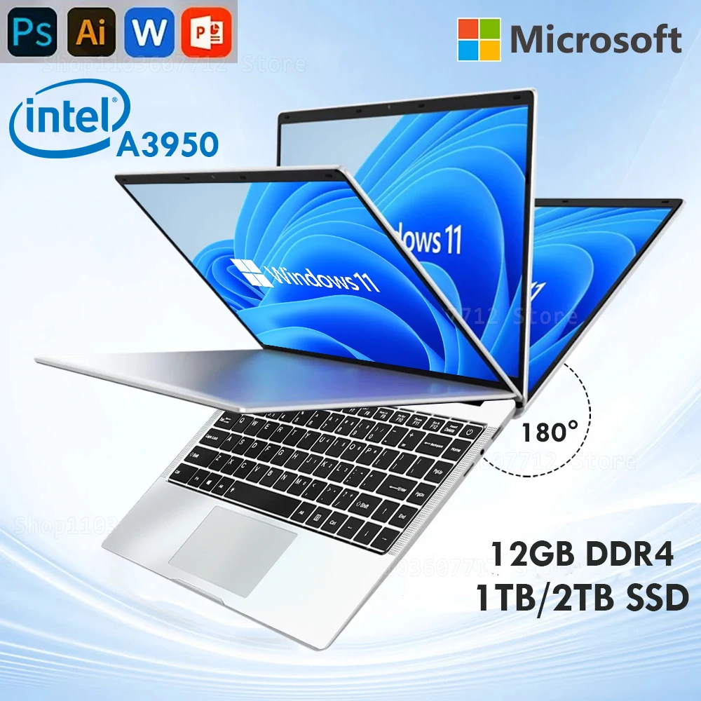 kf-S8f74cb7eb73644a6ae847f567a3506b60 Xiaman Laptop Computer Windows 11 Pro Intel Atom A3950 Quad-Core 2025 Notebook PC 12GB RAM 1TB 2TB SSD 1920*1080 - Image 1