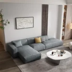 Italian style couch gray corner lounge suite L shaped nordic home modern 4 seats furniture modular sofas for living room - Image 4