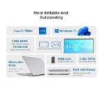 i7 7500U Ultra Slim Laptop Gamer Windows 11 12GB RAM 1TB SSD Portable Laptops Computer HD 14.1 inch 1920*1020 Office Notebook PC - Image 4