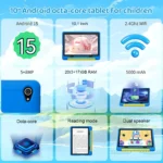 Kid Tablet Android 15 Tablet for Kids 10 inch 20GB+64GB 8-Core with Case 1TB TF Expandable for Toddler Children Parental Control - Image 2