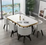 Modern Rectangular Negotiation and Combination Scandinavian Conference Table Living Room Set with 6 - Image 6