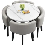 80cm Round Dining table 4 chairs dining rooms kitchen Living room coffee home furniture - Image 6
