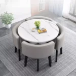 80cm Round Dining table 4 chairs dining rooms kitchen Living room coffee home furniture - Image 3