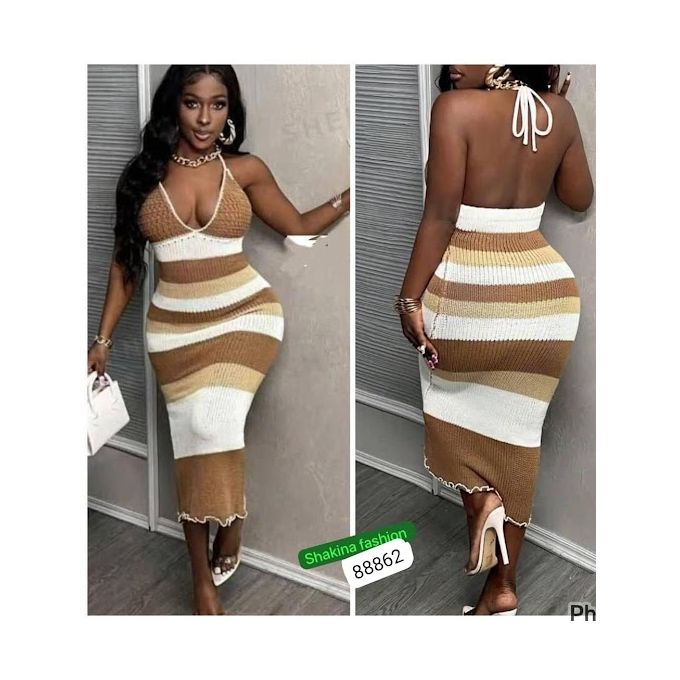 Ladies Bodycon Summer Dress - Multicolor Ladies Bodycon Summer Dress - Multicolor