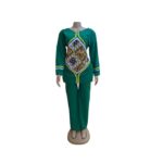 Ladies Two Piece Dress-Green-Medium