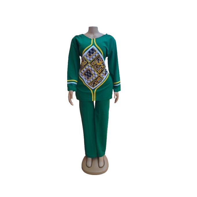 Ladies Two Piece Dress-Green-Medium Ladies Two Piece Dress-Green-Medium