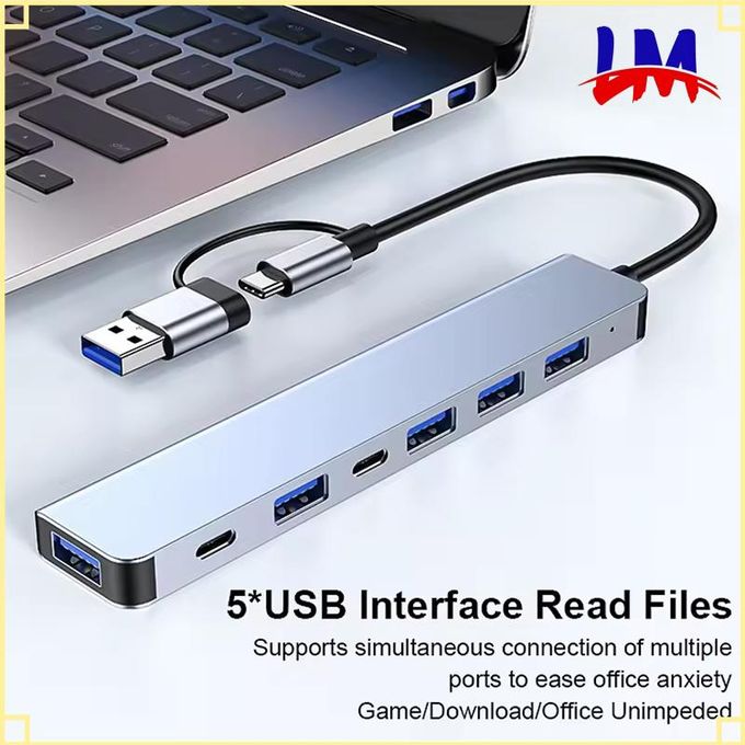LM-7-in-1 Interface High-Speed Transmission USB Type-C Multi-Functional Docking Station - Grey LM-7-in-1 Interface High-Speed Transmission USB Type-C Multi-Functional Docking Station - Grey