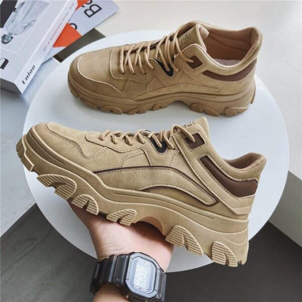 Mens Anti-slip Wear-resistant Sneakers Casual Shoes - khaki