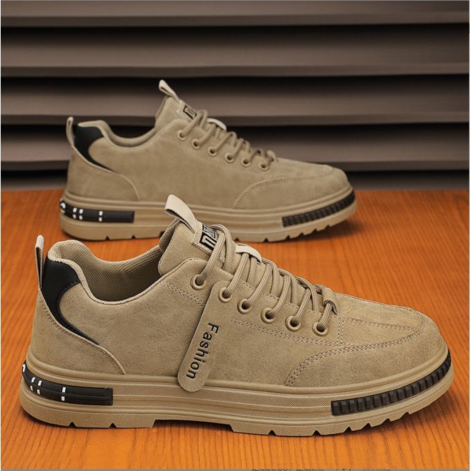 Men's Sneakers Low Top Shoes Lace Up - Beige Men's Sneakers Low Top Shoes Lace Up - Beige