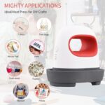 Mini Heat Press Machine Portable Easy Heating Transfer Press Iron for Clothes Bags Hats Pads Blanket Leather
