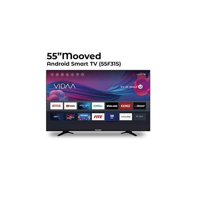 Mooved 55FSMO1 55'' Inch Frameless Full Screen Smart TV - Black Mooved 55FSMO1 55'' Inch Frameless Full Screen Smart TV - Black