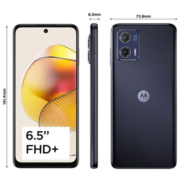Motorola G73 - 6.5 inches - 256GB ROM - 8GB RAM - 50MP Rear/16MP Front - 5000mAh - Midnight Blue + Free Back Cover & Charger