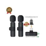 Music Pioneer K9 Double Wireless Lapel Microphone Tie Mic TYPE-C Phones Android IPhone + IOS Adapter