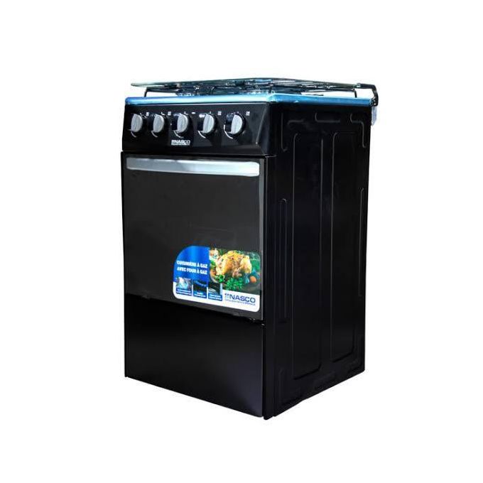 Nasco 4-Burner Gas Cooker Oven - Black Nasco 4-Burner Gas Cooker Oven - Black
