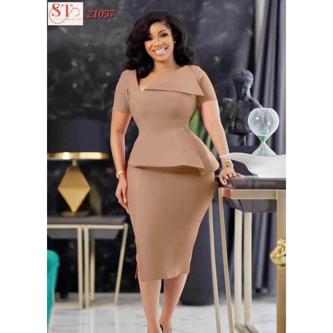 New Feeling Professional Khaki Tailored Dress (Office & Meeting) New Feeling Professional Khaki Tailored Dress (Office & Meeting)