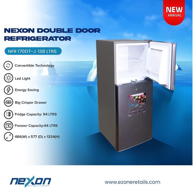 Nexon 138 Litres - NFR-170DT-JDouble Door Refrigerator - Silver Nexon 138 Litres - NFR-170DT-JDouble Door Refrigerator - Silver